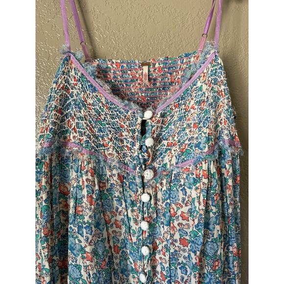 Free People Molly Jo Midi Maxi Micro Floral Dress Rare Large - Picture 6 of 9